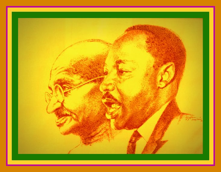 Poster of Martin Luther King Jr. and Mohatmas Gandhi