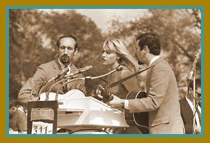 Peter, Paul, and Mary sing folk songs at the March on Washington