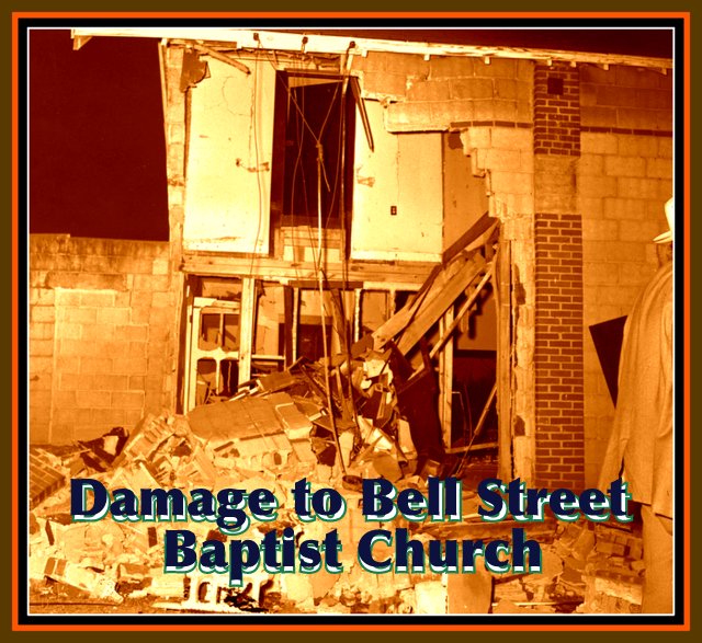 Damage to Bell Street Baptist Church, Montgomery, January 10, 1957