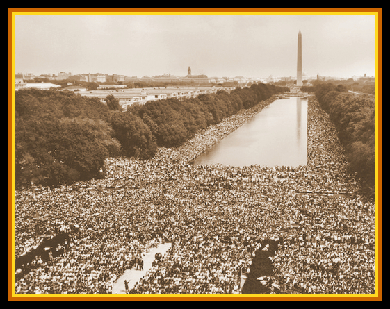 Washington Memorial Crowd photo at the March on Washington - click to enlarge