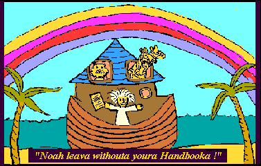 Drawing of Noah landing the ark - Link to: Start Page